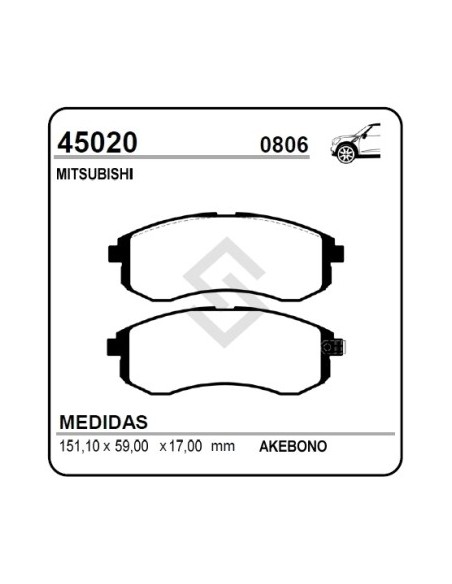 Im Past. Freno Del. Mitsubishi L-200 Sport 2.5 Hpe / 2.5 D. / Montero Sport