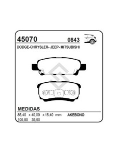 Im Past. Freno Tras. Jeep Compass 2.0 11/... - Mitsubishi Lancer Vii/sw/outlander 03/... - Dodge Caliber 2.4 06/...