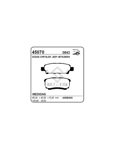 Im Past. Freno Tras. Jeep Compass 2.0 11/... - Mitsubishi Lancer Vii/sw/outlander 03/... - Dodge Caliber 2.4 06/...