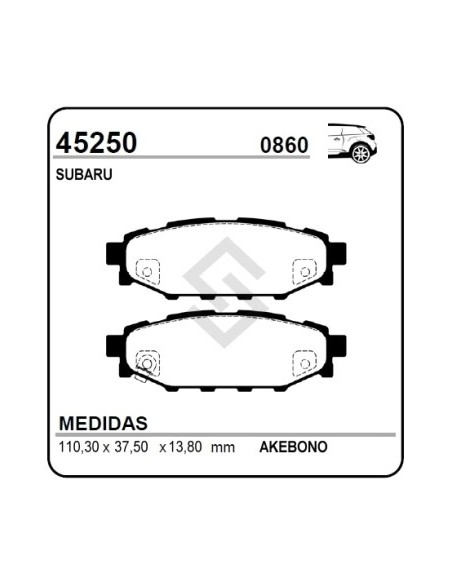 Im Past. Freno Tras. Subaru Legacy Iv Sedan/sw4 04/05 - Forester Iii 08/... - Outback Iii Sw 04/05