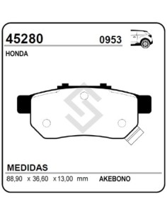 Im Past. Freno Tras. Honda Civic 91/96 / Fit 08/... / Jazz 08/... / Integra 92/01 - City 05/10