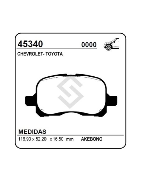 Im Past. Freno Del. Toyota Corolla 02/...