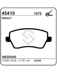 Rt Past. Freno Del. Duster 1.6 11/... Nissan Note 16/...