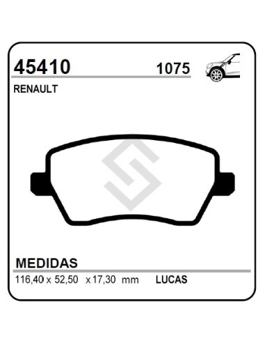 Rt Past. Freno Del. Duster 1.6 11/... Nissan Note 16/...