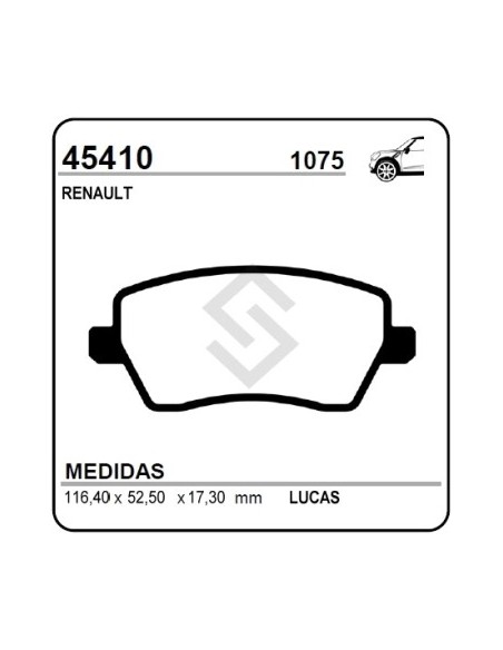 Rt Past. Freno Del. Duster 1.6 11/... Nissan Note 16/...