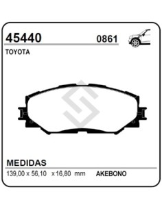 Im Past. Freno Del. Toyota Auris 07/... / Bb Compact Mpv 1.5 16v Vvti 08/... / Rav4 2.4/2.2 05/...