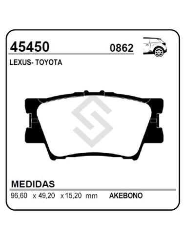 Im Past. Freno Tras. Toyota  Rav Iii 2..2 - 2.4 - 3.5 05/... / Camry Vi 06/... / Lexus Es V 06/...