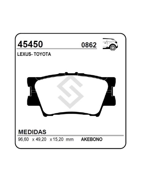 Im Past. Freno Tras. Toyota  Rav Iii 2..2 - 2.4 - 3.5 05/... / Camry Vi 06/... / Lexus Es V 06/...