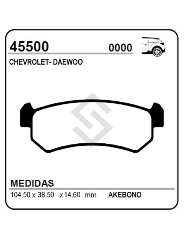 Ch Past. Freno Tras. Daewoo Nubira 03/.. - Lacetti 05/...