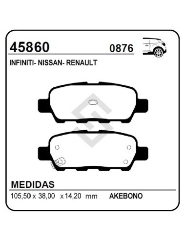 Im Past. Freno Tras. Nissan Tiida 07/... / 350z / Murano / Sentra / X-trail  - Rt.  Koleos 08/...