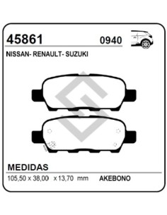 Im Past. Freno Tras. Tiida 07/... Altima 06/... X-trail 07/... Sentra 07/... Koleos 08/... Grand Vitara Jiii 01/...