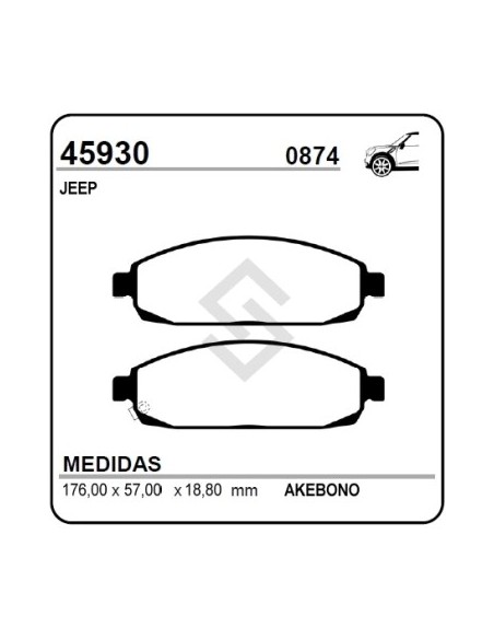Im Past. Freno Del. Jeep Grand Cherokee Iii - Iv / Commander 05/...