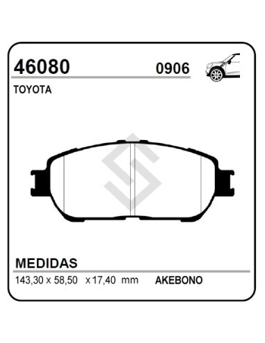 Im Past. Freno Del. Toyota  Avalon Iii / Camry Vi / Estima / Previa / Sienna / Tacoma / Tarago