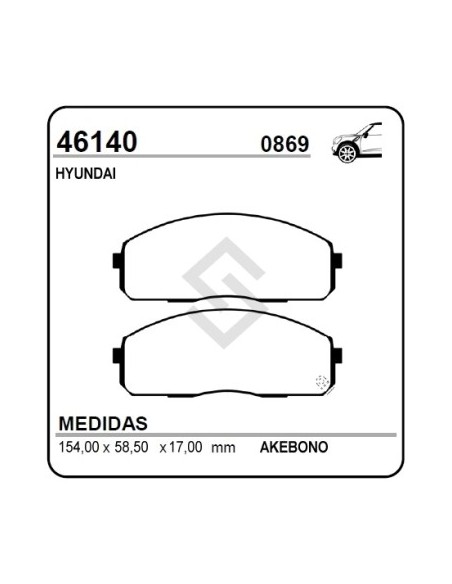 Im Past. Freno Del. Hyundai H100 / Hr 2.5 06/...