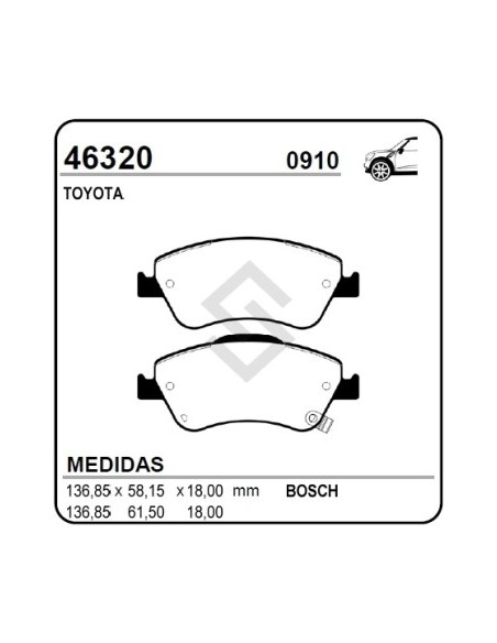 Im Past. Freno Del. Toyota Auris 06/... / Corolla 06/...