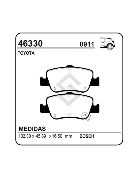 Im Past. Freno Tras. Toyota Corolla 06/... / Auris 06/...