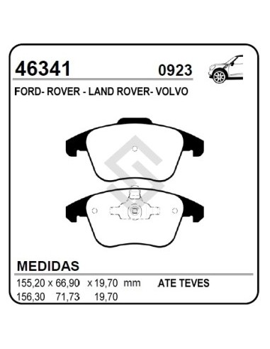 Fd Past. Freno Del. Mondeo 07/... S-max 06/10 - Freelander 06/10 -