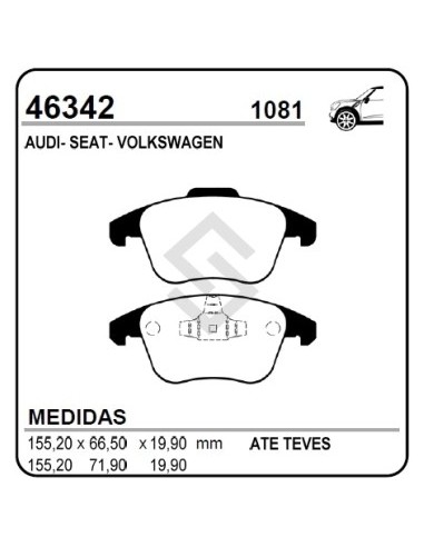 Vw Past. Freno Del. Tiguan 09/... Sharan Ii 07/... Q3 07/...