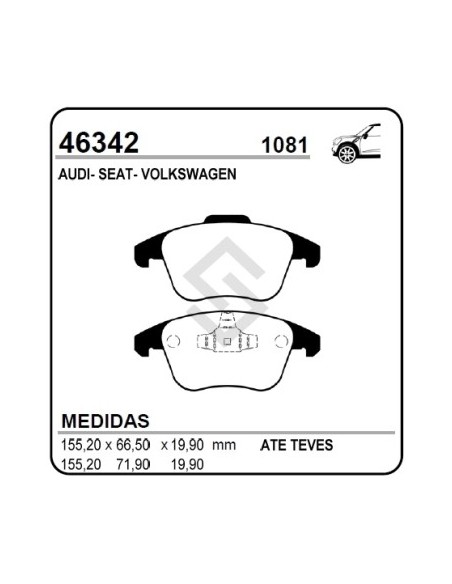 Vw Past. Freno Del. Tiguan 09/... Sharan Ii 07/... Q3 07/...