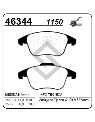 Ct Past. Freno Del. C4 1.6 Hdi 11/... C4 Grand Picasso 07/... Ds4 Thp 11/... Partner/berlingo 10/...