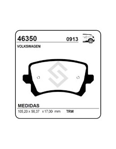 Vw Past. Freno Tras. Vento 10/... Sharan 1.4/2.0 Tsi - Tiguan 2.0 Tdi/tfsi - Passat 10/... - Audi Q3 Tsfi 11/...