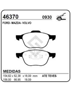 Fd Past. Freno Del. C-max 07/... / Focus C-max 03/... / Focus Ii 04/... / Kuga 08/... / Mazda 5 05/... Ecosport 13/...