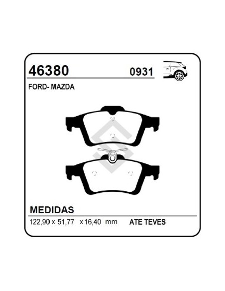 Fd Past. Freno Tras. C-max 07/... - Focus C-max 03/... - Mazda 5 05/...