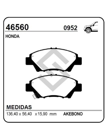 Im Past. Freno Del. Honda Fit Ii 08/... / Jazz Iiii 08/... / Insight Ii 08/...