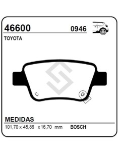Im Past. Freno Tras. Corolla 03/... Avensis 03/... Previa 03/...