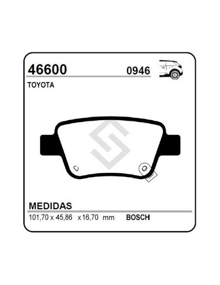 Im Past. Freno Tras. Corolla 03/... Avensis 03/... Previa 03/...