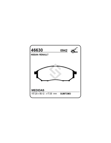 Rt Past. Freno Del. Koleos 08/... Nissan Pathfinder / X-terra / Murano 02/... -  Np300 08/...