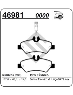 Im Past. Freno Tras. M.benz Sprinter 415 09/... 515 12/... - C/sensor