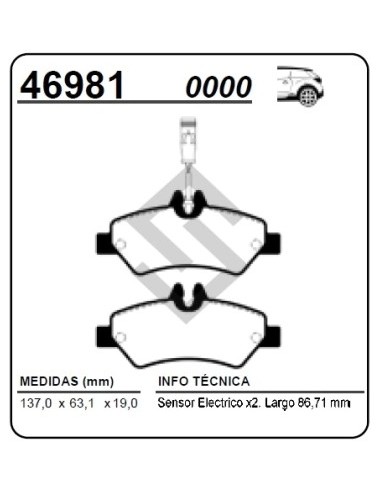 Im Past. Freno Tras. M.benz Sprinter 415 09/... 515 12/... - C/sensor