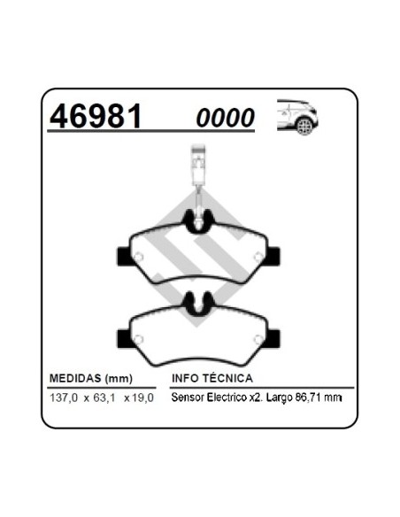 Im Past. Freno Tras. M.benz Sprinter 415 09/... 515 12/... - C/sensor