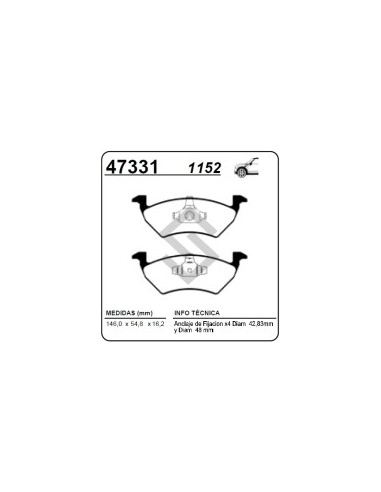 Vw Past. Freno Del. Up 1.0 Mpi 14/...
