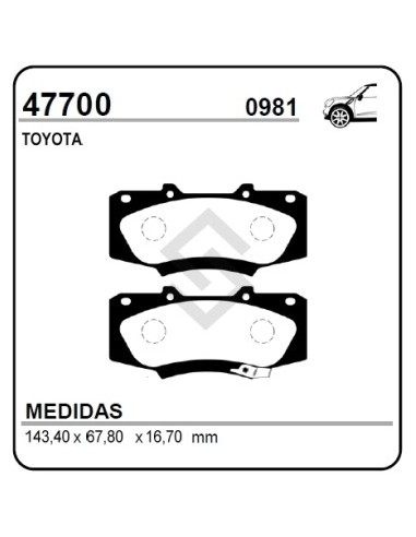 Im Past. Freno Del. Toyota Hilux 08/... / Sw 4 08/...