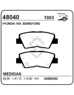 Im Past. Freno Tras. Hyundai I30 11/... Sonata 10/... Kia Soul 09/... Amanti 07/... Ssangyong Korando 10/...
