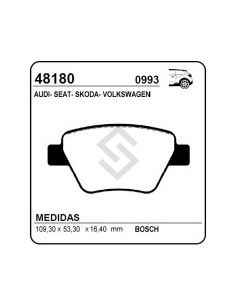 Vw Past. Freno Tras. Golf Vi/scirocco 10/... Vento 11/... Leon 05/... Audi A3 03/...