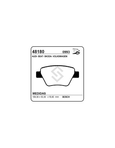 Vw Past. Freno Tras. Golf Vi/scirocco 10/... Vento 11/... Leon 05/... Audi A3 03/...