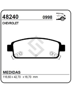 Ch Past.freno Tras. Cruze 11/..  1.8 16v - Tracker 4x2 / 4x4 1.8 16v