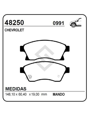 Ch Past. Freno Del. Cruze Ii 10/... / Sonic 12/... Tracker 10/...