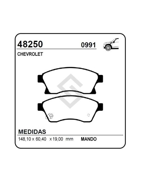 Ch Past. Freno Del. Cruze Ii 10/... / Sonic 12/... Tracker 10/...