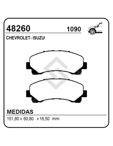 Ch Past. Freno Del. D-max 09/... / S-10 2.4-2.8 12/... / Trailblazer 12/...