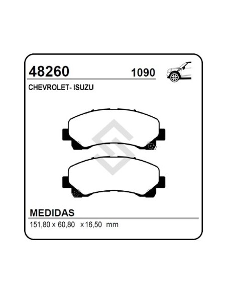 Ch Past. Freno Del. D-max 09/... / S-10 2.4-2.8 12/... / Trailblazer 12/...