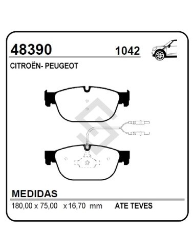 Pg Past. Freno Del. P.407 / Rcz / C4 / C5 / C6