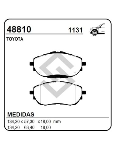Im Past. Freno Del. Toyota Corolla 1.8/2.0 15/... - C/placa Antibrivatoria