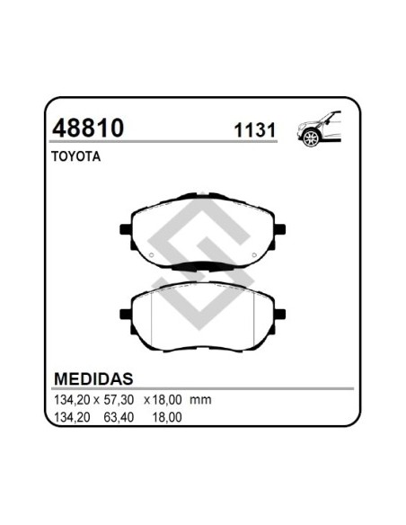 Im Past. Freno Del. Toyota Corolla 1.8/2.0 15/... - C/placa Antibrivatoria
