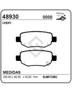 Im Past. Freno Tras. Chery Tiggo 10/... Cielo 1.6 16v 10/... Rav4 05/...