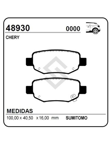 Im Past. Freno Tras. Chery Tiggo 10/... Cielo 1.6 16v 10/... Rav4 05/...