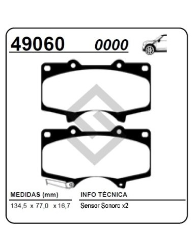 Im Past. Freno Del. Toyota Hilux  16/... Prius 13/...
